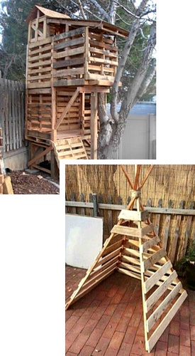 Pallet fort and teepee