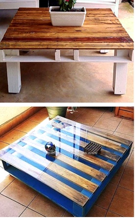 Patio coffee tables made with pallets