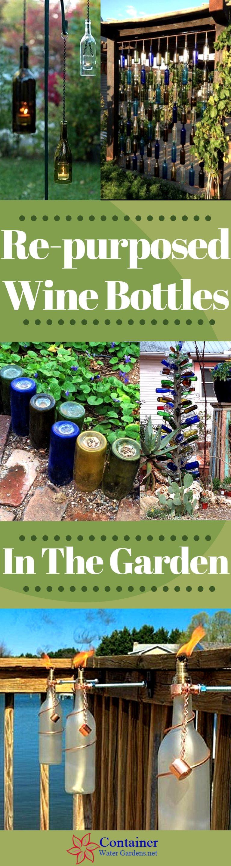 7 Ways To Use Old Wine Bottles In Your Landscape - Container Water Gardens