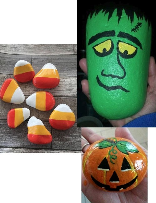 More painted Halloween rocks