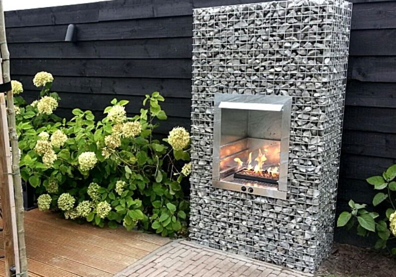 Gabion Patio Fireplace