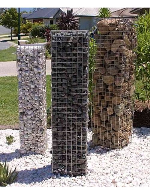 Gabion landscape pillars