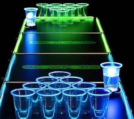 Blacklight beer pong game