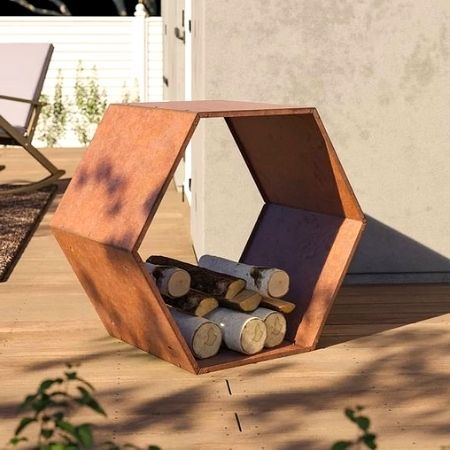 Hexagon firewood storage best sale