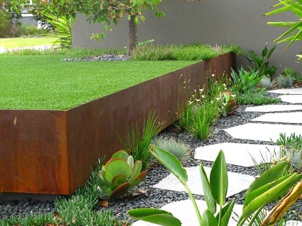 Another corten steel retaining wall