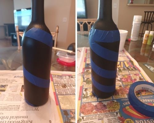 Taping off the wine bottle