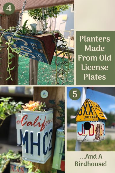 License plate garden art image collage