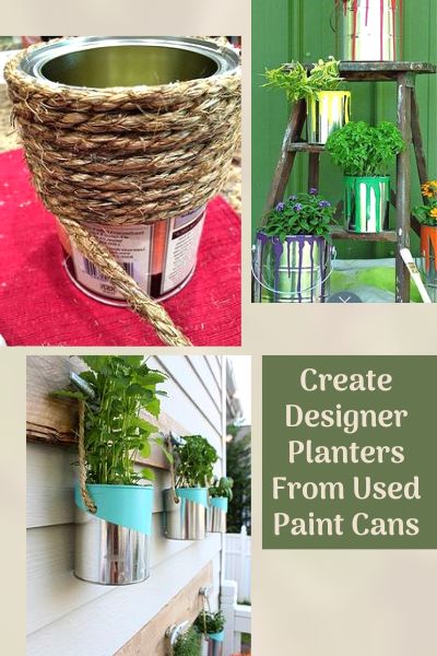 Paint can planters image collage