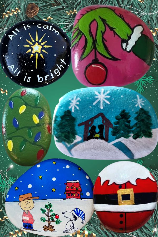 Painted Christmas rock ideas 2