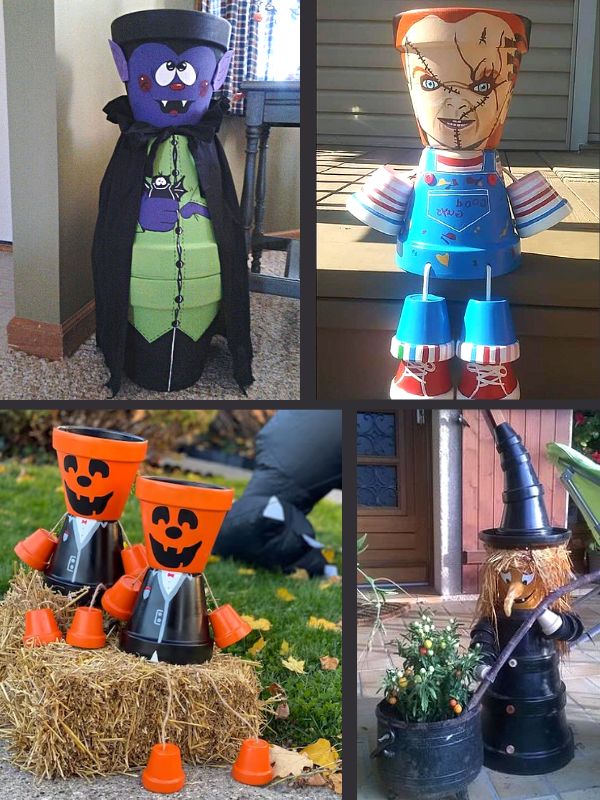 D.I.Y. Halloween Garden Pot Characters